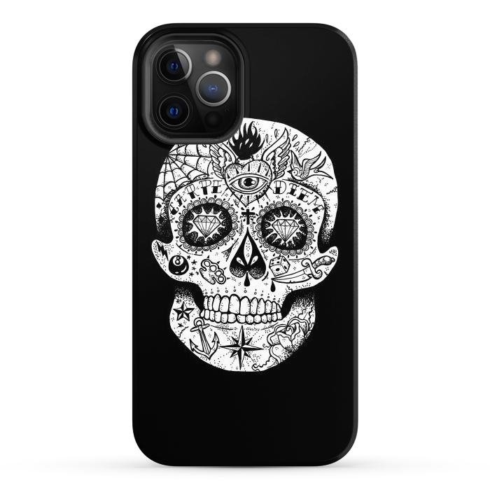 iPhone 12 Pro Max StrongFit Tattooed Skull by Mitxel Gonzalez