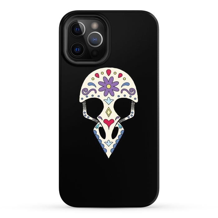 iPhone 12 Pro Max StrongFit Bird sugar skull by Laura Nagel