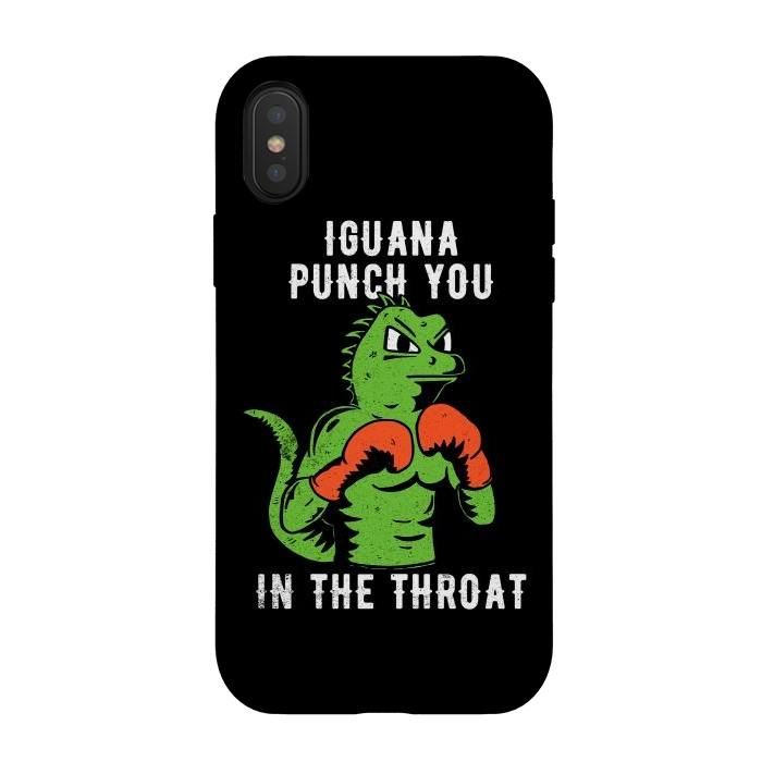 iPhone Xs / X StrongFit Iguana Punch You by eduely