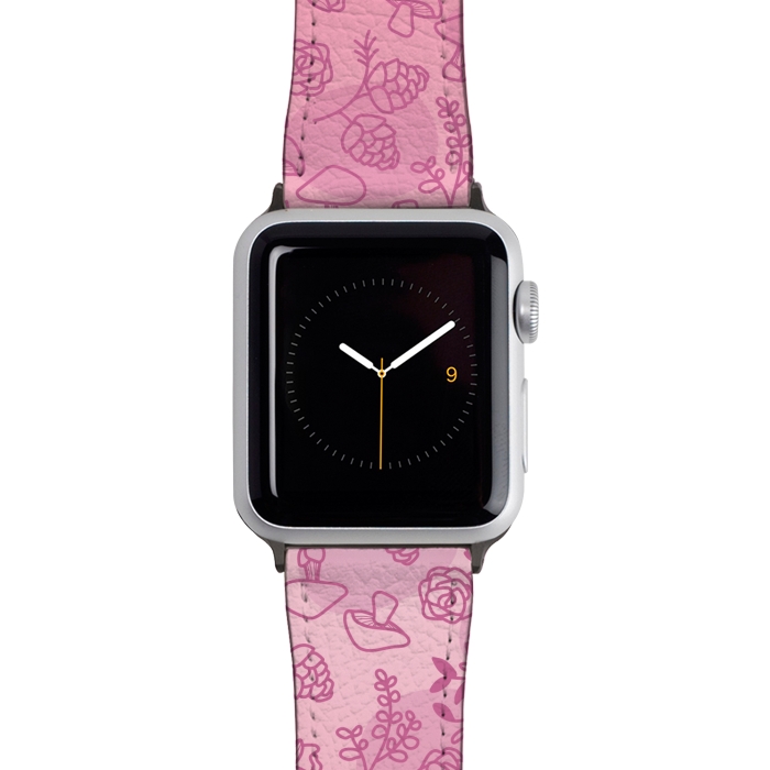 Watch 38mm / 40mm Strap PU leather Flores Rosa by daivos