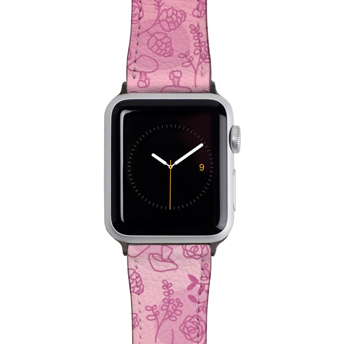 Watch 42mm / 44mm Strap PU leather Flores Rosa by daivos