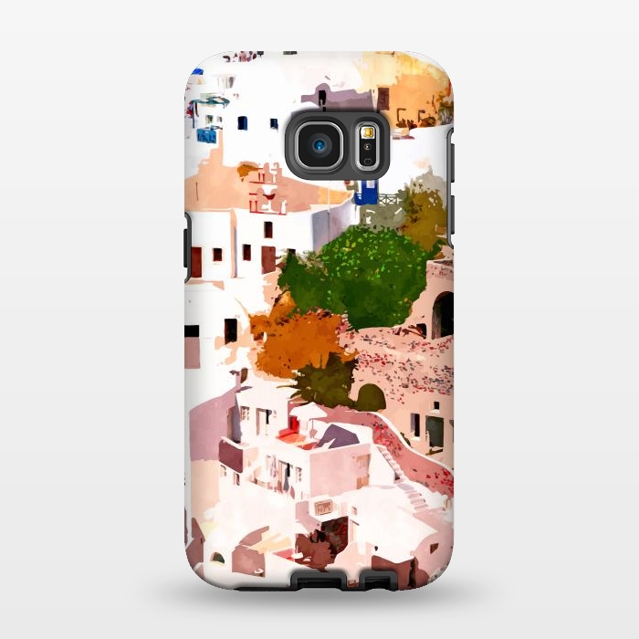 Galaxy S7 EDGE StrongFit Travel Far Enough, You Meet Yourself Illustration, Spain Citiscape Architecture Painting, Buildings by Uma Prabhakar Gokhale