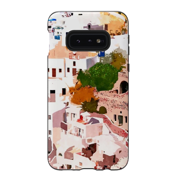 Galaxy S10e StrongFit Travel Far Enough, You Meet Yourself Illustration, Spain Citiscape Architecture Painting, Buildings by Uma Prabhakar Gokhale
