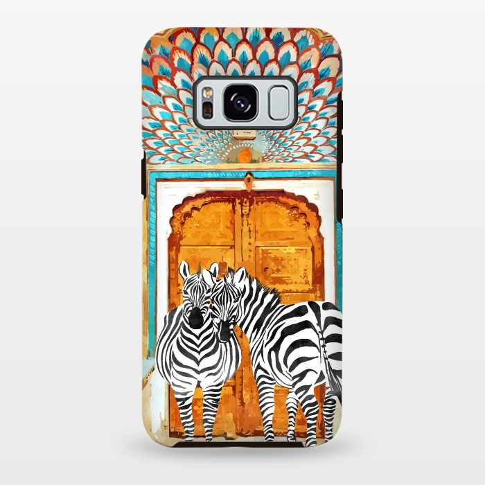 Galaxy S8 plus StrongFit Take Your Stripes Wherever You Go Painting, Zebra Wildlife Architecture, Indian Palace Door Painting by Uma Prabhakar Gokhale