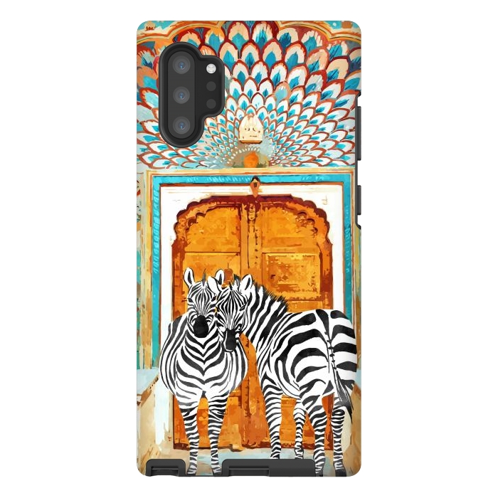 Galaxy Note 10 plus StrongFit Take Your Stripes Wherever You Go Painting, Zebra Wildlife Architecture, Indian Palace Door Painting by Uma Prabhakar Gokhale