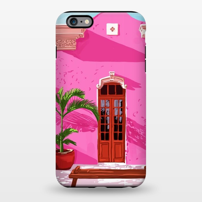 iPhone 6/6s plus StrongFit Pink Building Architecture | Pop Art Travel House Painting | Modern Bohemian Décor Spain Palace by Uma Prabhakar Gokhale