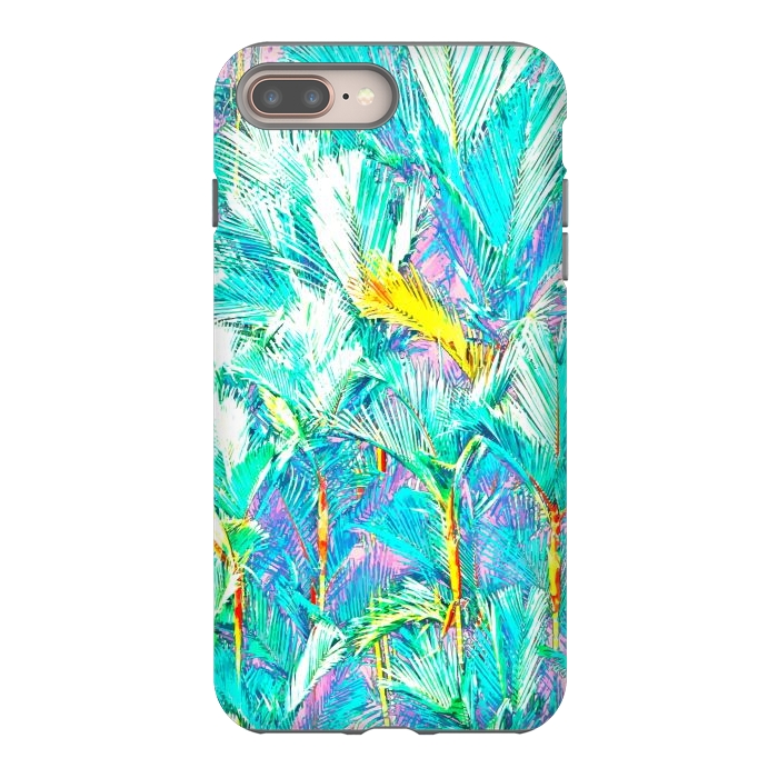 iPhone 7 plus StrongFit Palm Garden, Tropical Nature Jungle Botanical Painting, Bohemian Intricate Pastel Forest by Uma Prabhakar Gokhale