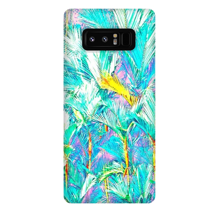 Galaxy Note 8 StrongFit Palm Garden, Tropical Nature Jungle Botanical Painting, Bohemian Intricate Pastel Forest by Uma Prabhakar Gokhale