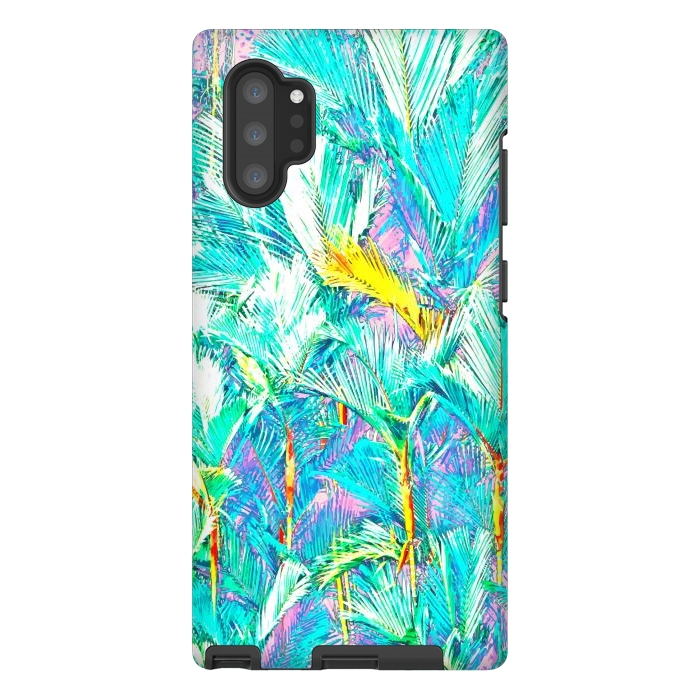 Galaxy Note 10 plus StrongFit Palm Garden, Tropical Nature Jungle Botanical Painting, Bohemian Intricate Pastel Forest by Uma Prabhakar Gokhale