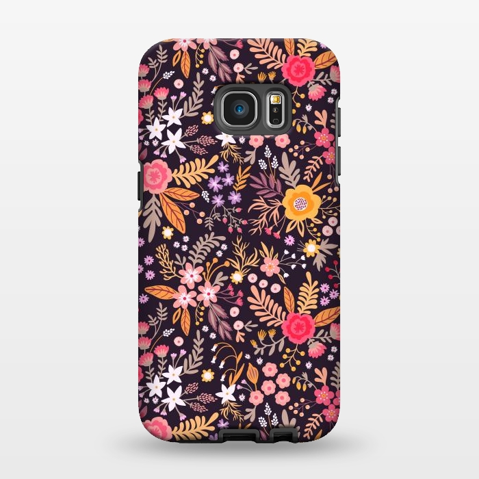 Galaxy S7 EDGE StrongFit Branches and Berries on a Black Background by ArtsCase