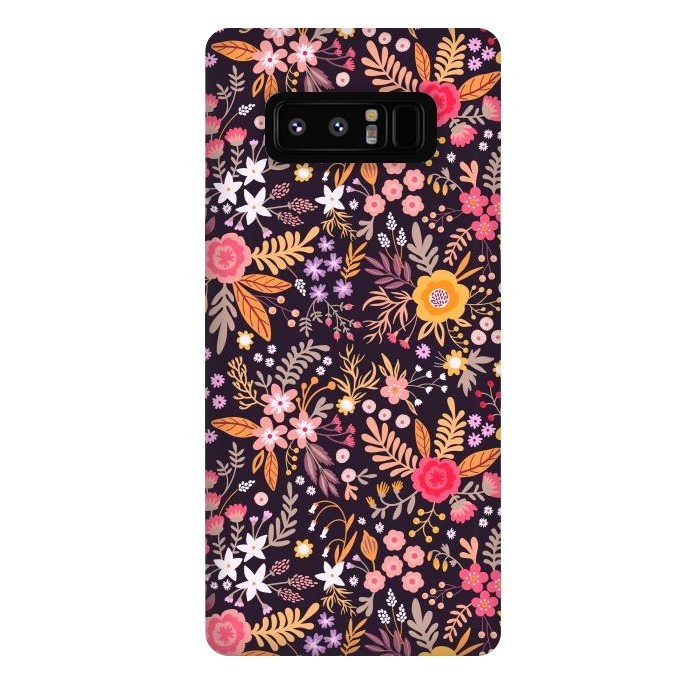 Galaxy Note 8 StrongFit Branches and Berries on a Black Background by ArtsCase