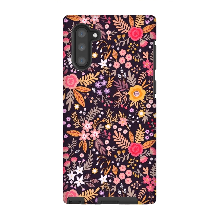 Galaxy Note 10 StrongFit Branches and Berries on a Black Background by ArtsCase