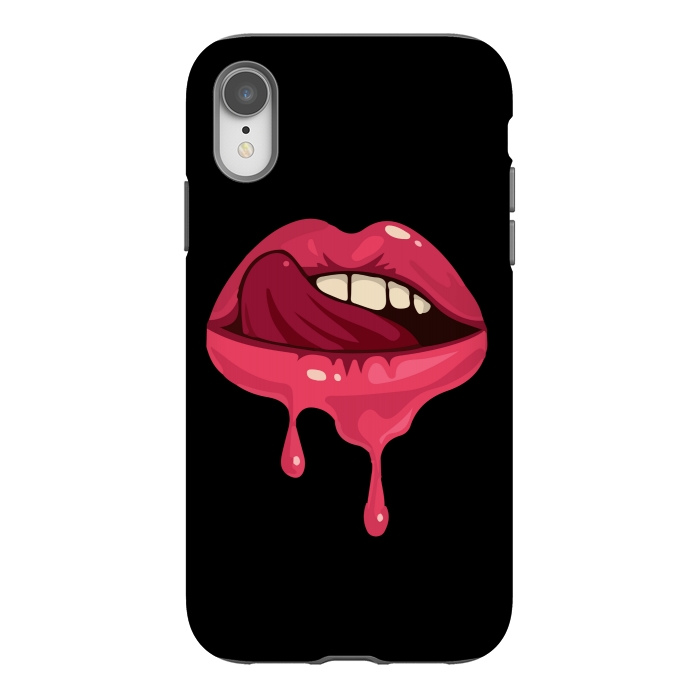 iPhone Xr StrongFit crazy lips 2 by MALLIKA