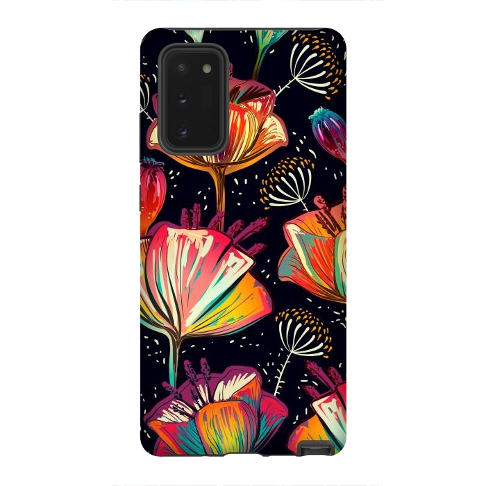Galaxy Note 20 StrongFit Colorful Seamless Vector Pattern with Flowers and Plants by ArtsCase