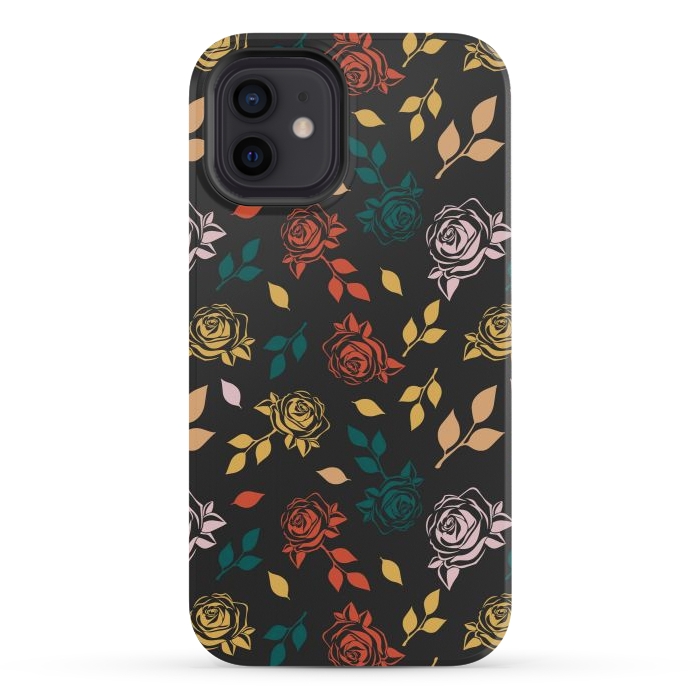 iPhone 12 mini StrongFit Rose Floral by TMSarts