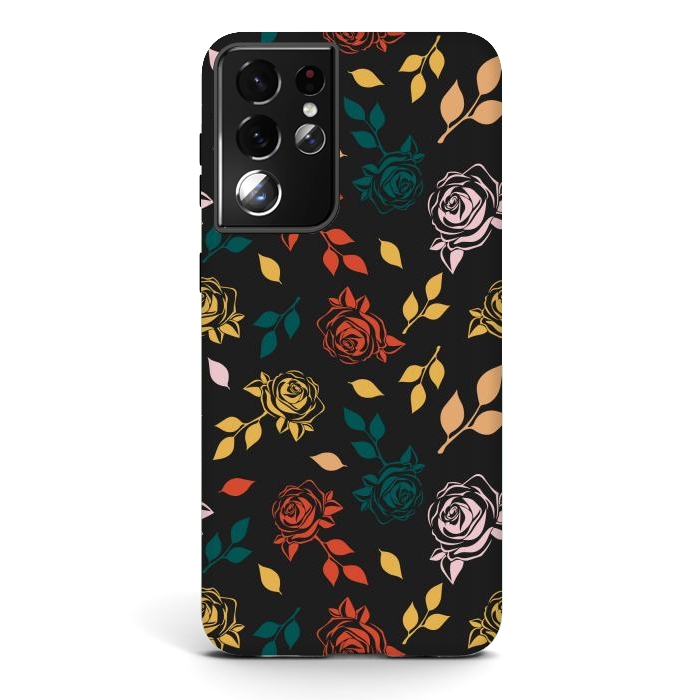 Galaxy S21 ultra StrongFit Rose Floral by TMSarts
