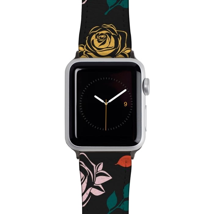 Watch 38mm / 40mm Strap PU leather Rose Floral by TMSarts
