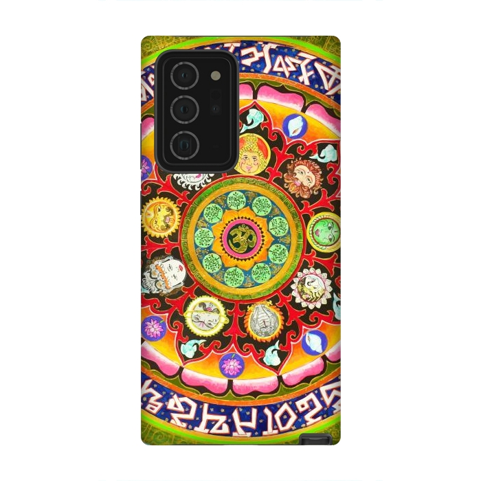 Galaxy Note 20 Ultra StrongFit Chakra Mandala, Ayurveda Yoga Aum, Eclectic Colorful Bohemian Sun Sign Moon Sign Zodiac Astrology by Uma Prabhakar Gokhale