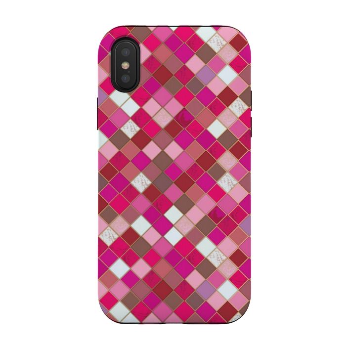 iPhone Xs / X StrongFit pink pretty tiles by MALLIKA