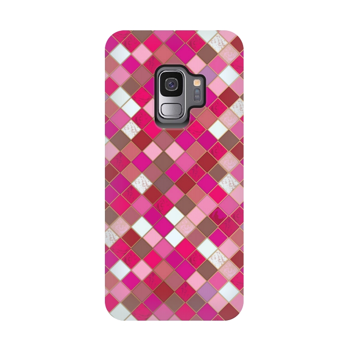 Galaxy S9 StrongFit pink pretty tiles by MALLIKA