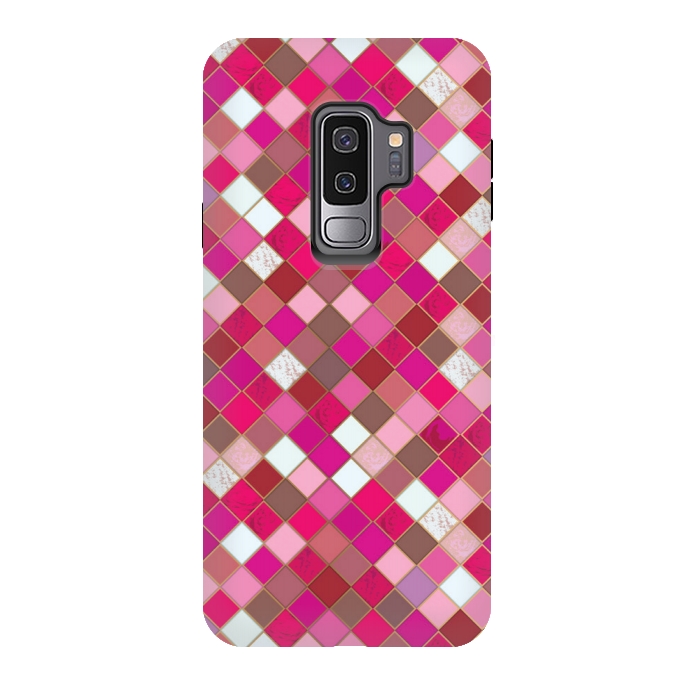 Galaxy S9 plus StrongFit pink pretty tiles by MALLIKA