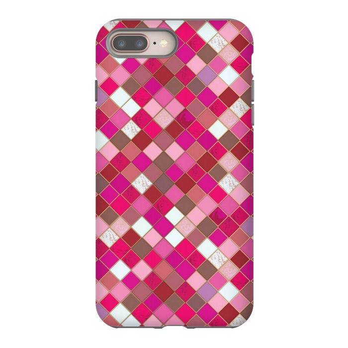iPhone 8 plus StrongFit pink pretty tiles by MALLIKA