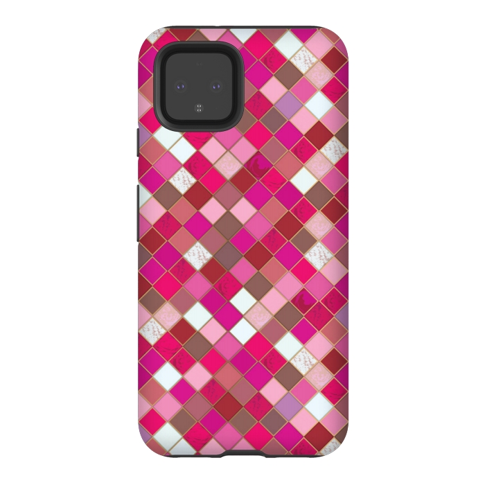 Pixel 4 StrongFit pink pretty tiles by MALLIKA
