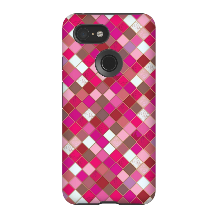 Pixel 3 StrongFit pink pretty tiles by MALLIKA