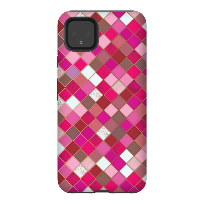 Pixel 4XL StrongFit pink pretty tiles by MALLIKA