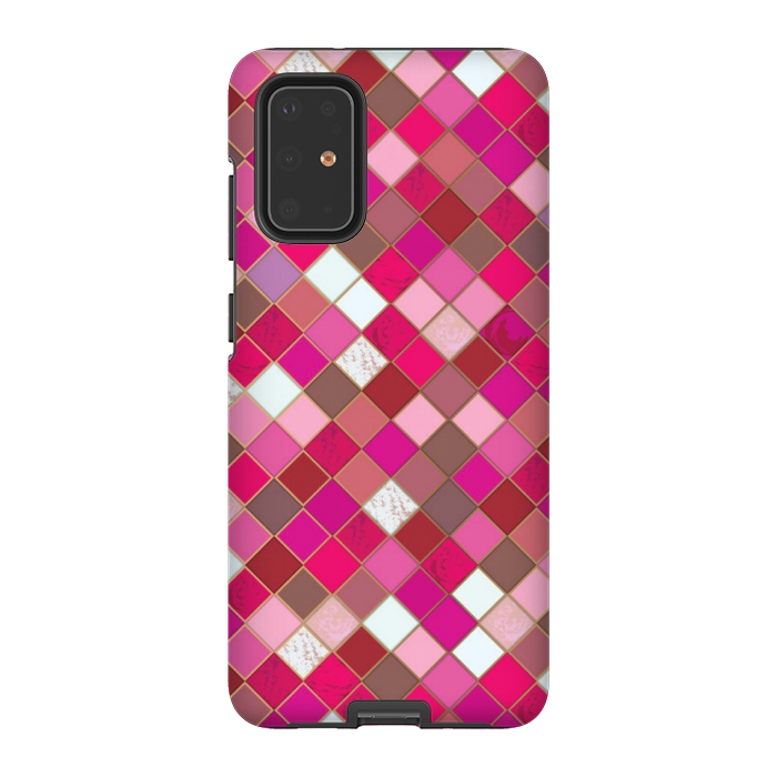 Galaxy S20 Plus StrongFit pink pretty tiles by MALLIKA