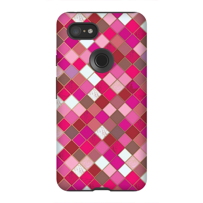 Pixel 3XL StrongFit pink pretty tiles by MALLIKA