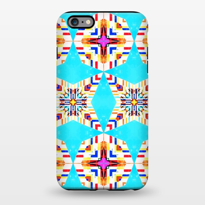 iPhone 6/6s plus StrongFit Exotic Tiles, Moroccan Teal Kaleidoscope Pattern, Turkish Bohemian Colorful Culture Eclectic Graphic by Uma Prabhakar Gokhale