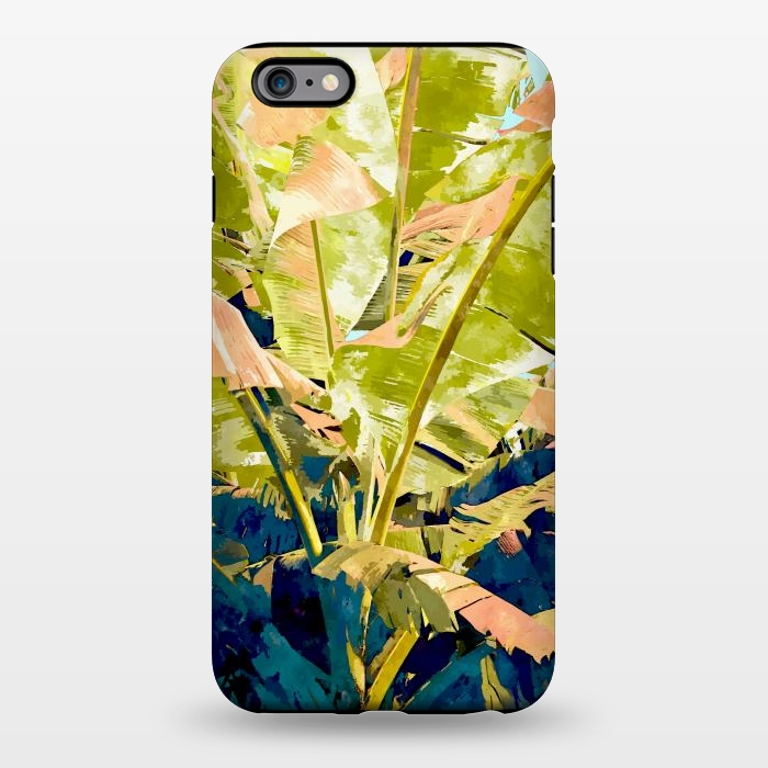 iPhone 6/6s plus StrongFit Blush Banana Tree, Tropical Banana Leaves Painting, Watercolor Nature Jungle Botanical Illustration by Uma Prabhakar Gokhale