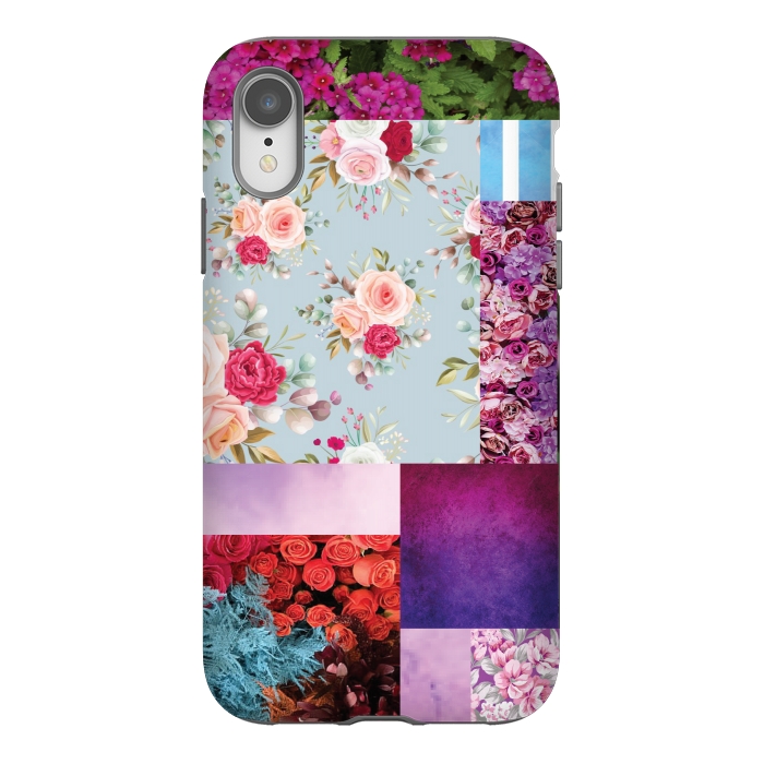 iPhone Xr StrongFit PINK PURPLE PATCH WORK by MALLIKA