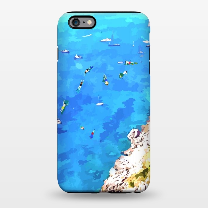 iPhone 6/6s plus StrongFit Capri Island, Italy Tropical Travel, Nature Landscape Painting, Ocean Beach Summer Illustration by Uma Prabhakar Gokhale
