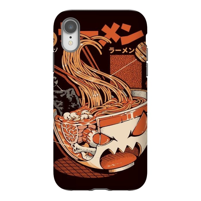 iPhone Xr StrongFit Black X-ray Great Ramen! by Ilustrata