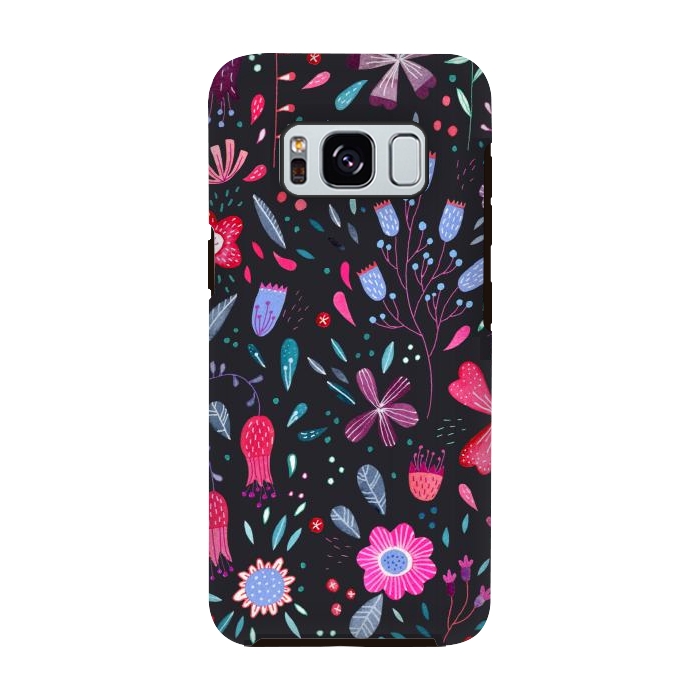 Galaxy S8 StrongFit Kennington Flowers Dark by Nic Squirrell