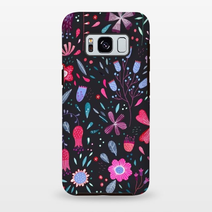 Galaxy S8 plus StrongFit Kennington Flowers Dark by Nic Squirrell
