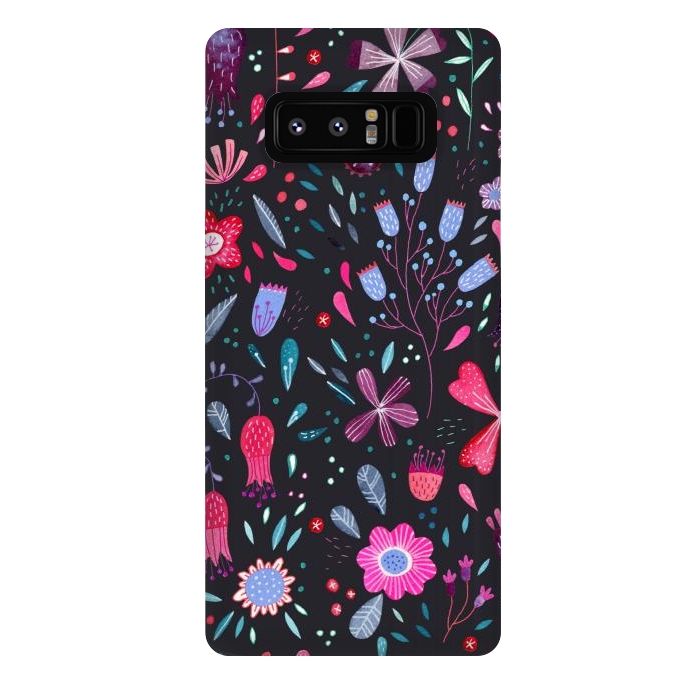 Galaxy Note 8 StrongFit Kennington Flowers Dark by Nic Squirrell
