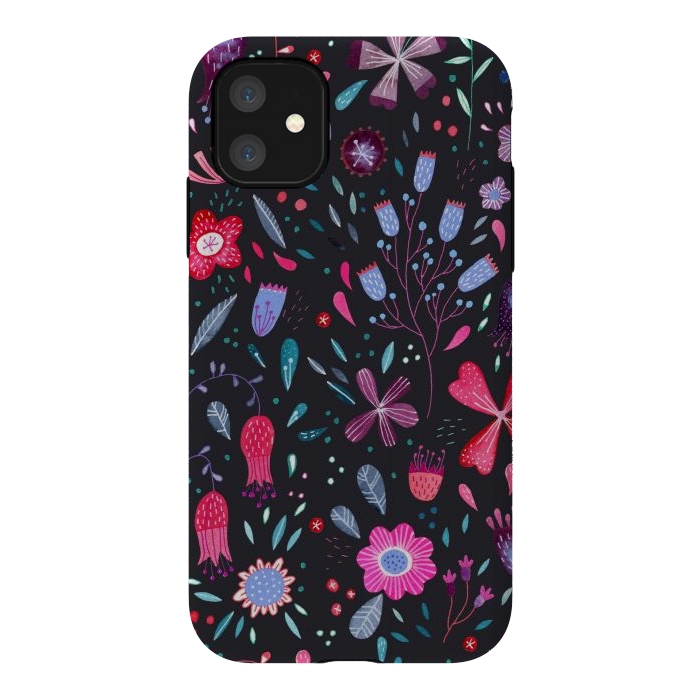 iPhone 11 StrongFit Kennington Flowers Dark by Nic Squirrell