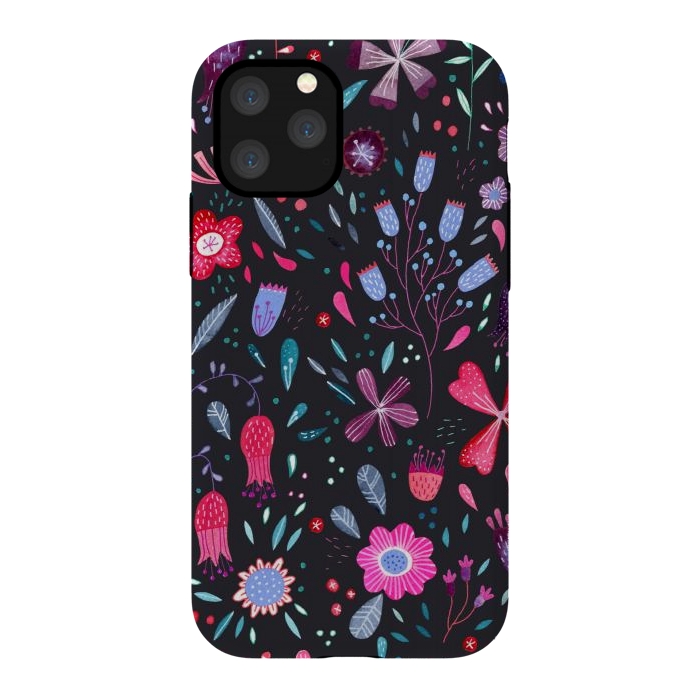 iPhone 11 Pro StrongFit Kennington Flowers Dark by Nic Squirrell