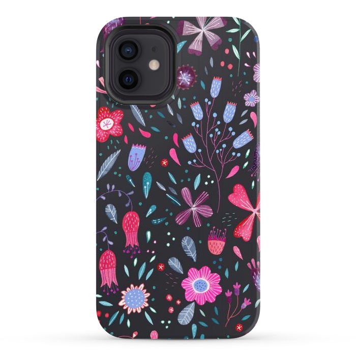 iPhone 12 StrongFit Kennington Flowers Dark by Nic Squirrell