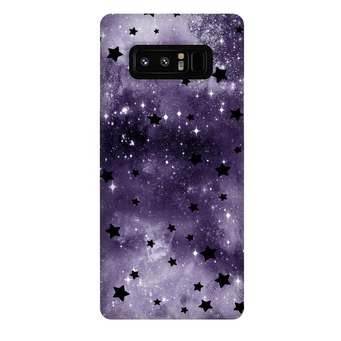 Galaxy Note 8 StrongFit Dark purple starry galaxy - celestial pattern by Oana 
