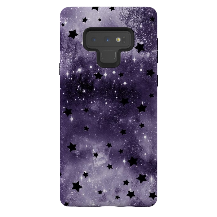 Galaxy Note 9 StrongFit Dark purple starry galaxy - celestial pattern by Oana 