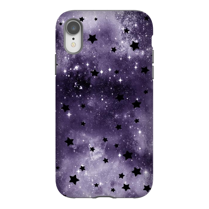 iPhone Xr StrongFit Dark purple starry galaxy - celestial pattern by Oana 