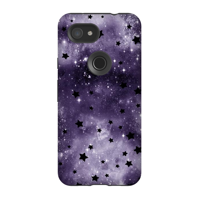 Pixel 3A StrongFit Dark purple starry galaxy - celestial pattern by Oana 