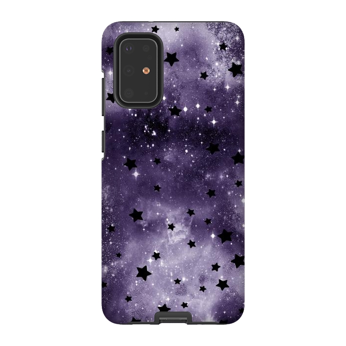 Galaxy S20 Plus StrongFit Dark purple starry galaxy - celestial pattern by Oana 