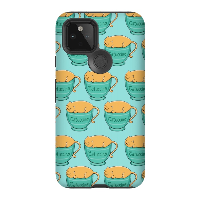 Pixel 5 StrongFit Catuccino Pattern by Coffee Man