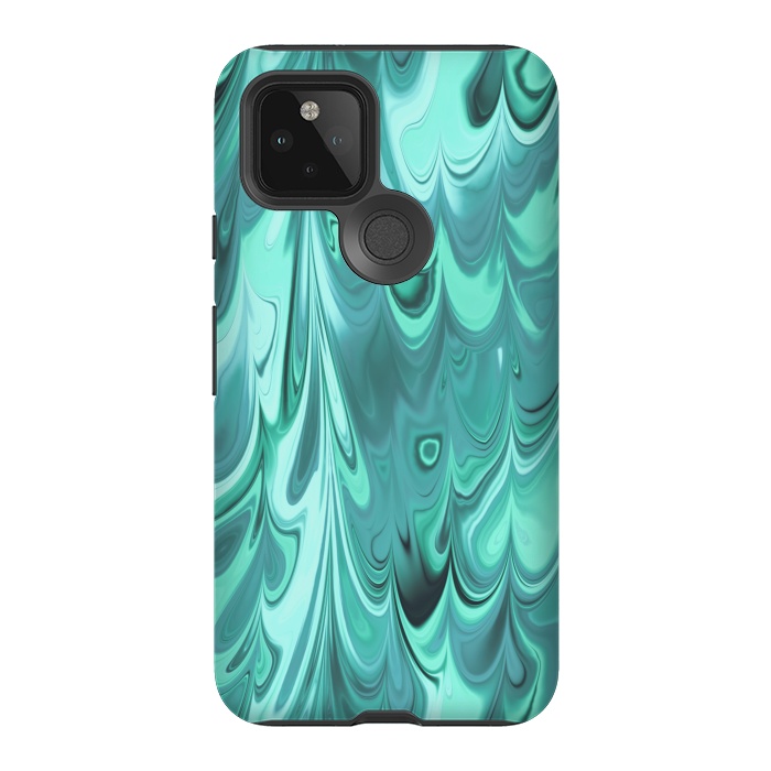 Pixel 5 StrongFit Faux Turquoise Marble 2 by Andrea Haase