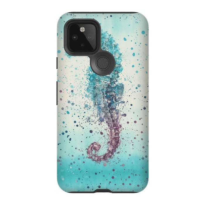 Pixel 5 StrongFit Seahorse Watercolor Art by Andrea Haase